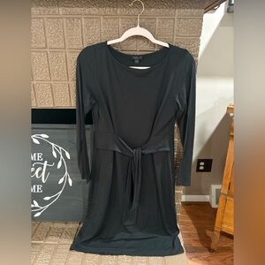 J. Jill Black Long Sleeve Dress with Tie Waist
